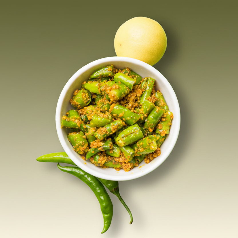 Chili Pickle - Spicy Green Chilli Pickle