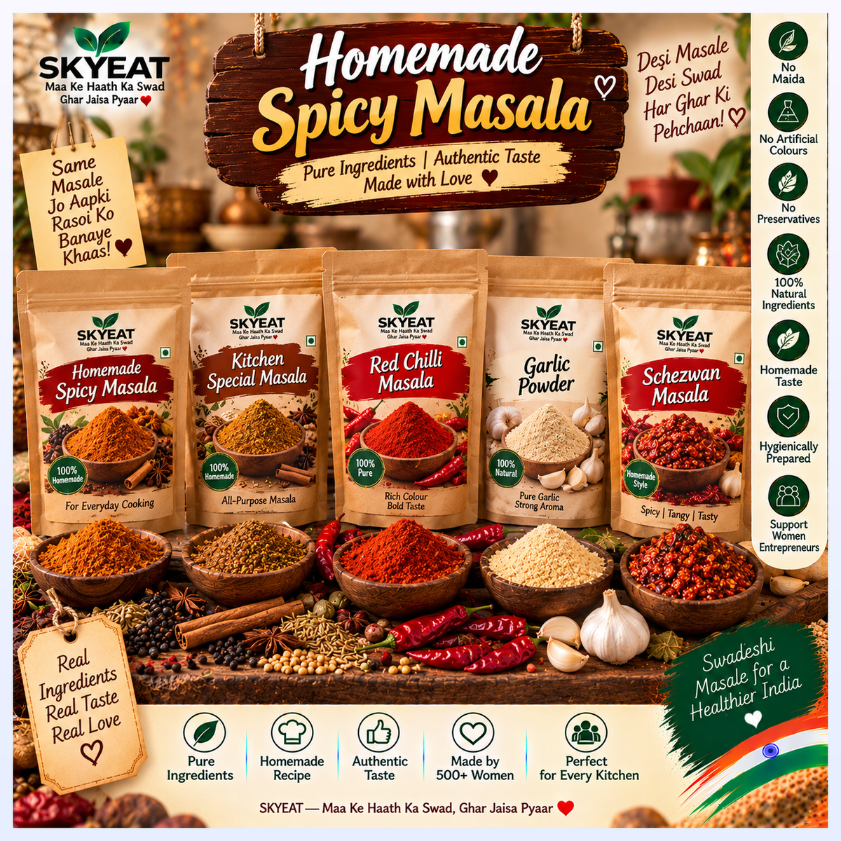Homemade spicy masala